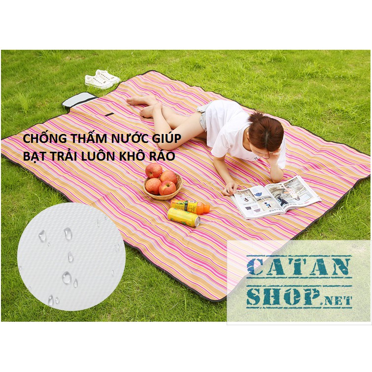 Bạt trải cắm trại 1M5 * 2M xếp gọn, thảm trải đi phượt, picnic 3 lớp chống thấm tuyệt đối có quai xách cao cấp | BigBuy360 - bigbuy360.vn