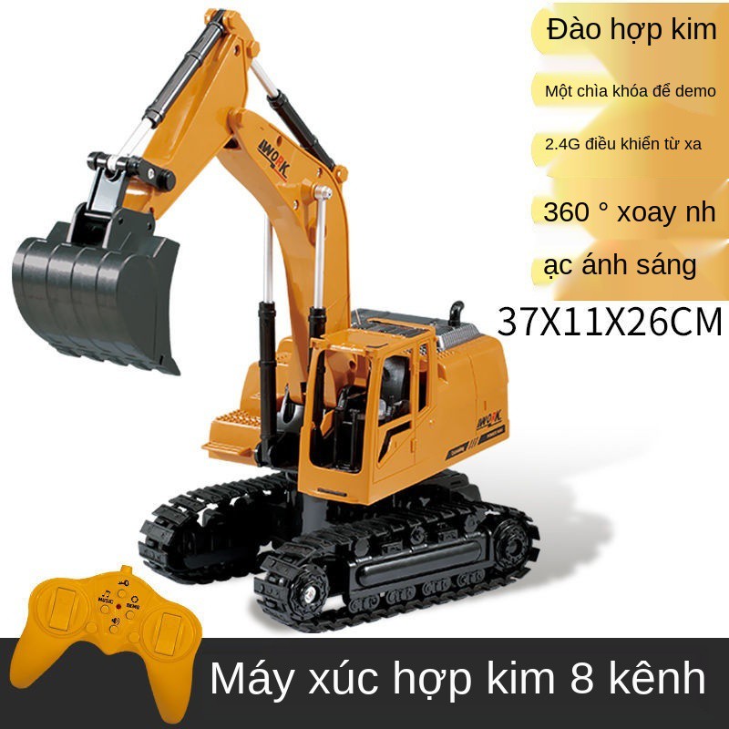 Đồ chơi mới nhấtHợp kim máy xúc lớn Kỹ thuật điều khiển từ xa điện Đồ chơi sạc Trẻ em Cần cẩu Xe hơi