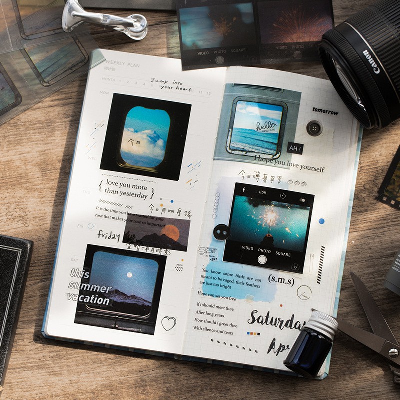 Sticker vintage ảnh phong cảnh retro aesthetic hình dán decor trang trí sổ planner bullet journal dụng cụ dán Wind Stop