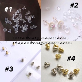 ROSY - SET 5 ĐÔI CHỐT KHUYÊN TAI NHỰA MÀU BẠC/VÀNG