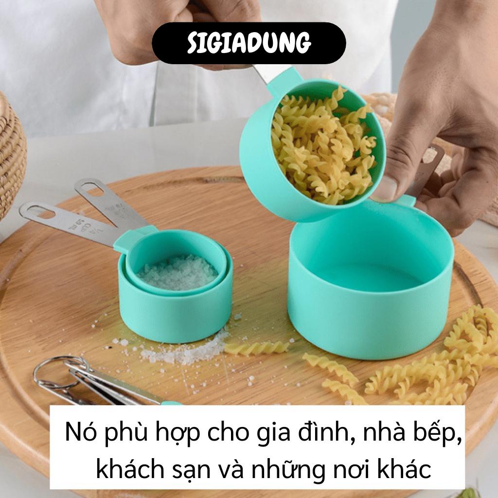 [SGD] Muỗng Đo Lường - Cốc/ Thìa Đong Định Lượng Làm Bánh Đủ 4 Kích Cỡ Có Móc Treo 9738