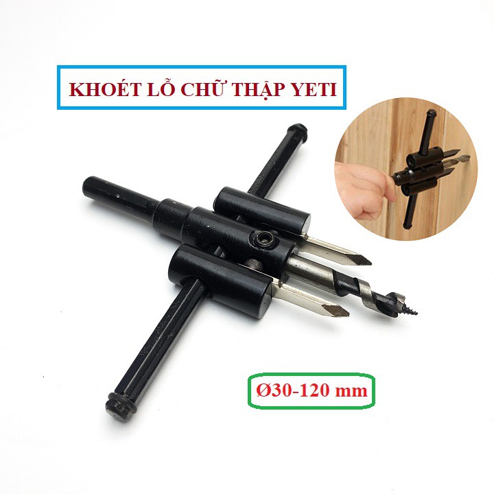 Bộ khoét lỗ đường kính 30-120mm, lưỡi  hợp kim cacbua Vonfram siêu cứng, sắc, bền- Chịu mài mòn tốt