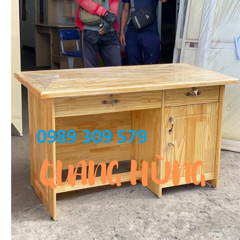 BÀN LÀM VIỆC GỖ THÔNG TỰ NHIÊN NGANG 1M2 CAO CẤP HCM