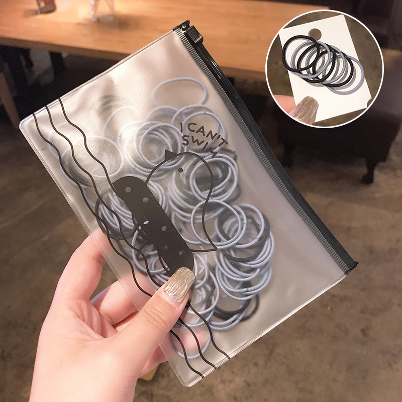 Set 100 Dây Cột Tóc Đơn Giản Phong Cách Hàn Quốc Cho Nữ