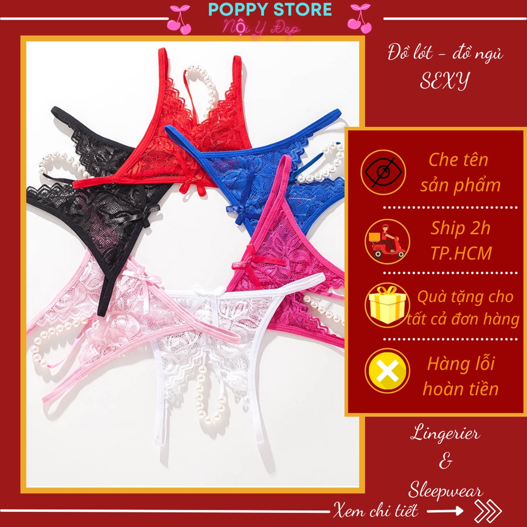Đồ Lót Sexy - Quần lọt khe - Xẻ đáy đính cườm⚡Mã AT31 / CHE TÊN SẢN PHẨM⚡quần ren buộc dây gợi cảm-vải mềm-thoáng mát