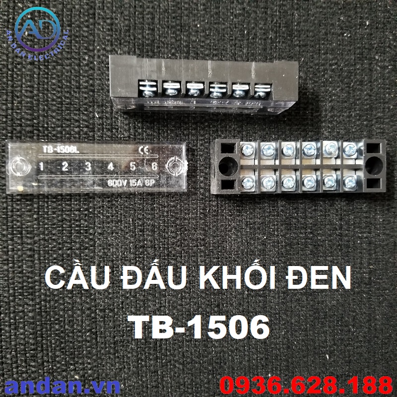 Cầu đấu khối đen, Domino khối fit đen, Cầu nối dây điều khiển TB 15A 4P 6P 12P TB-1504 TB-1506 TB-1510 TB-1512