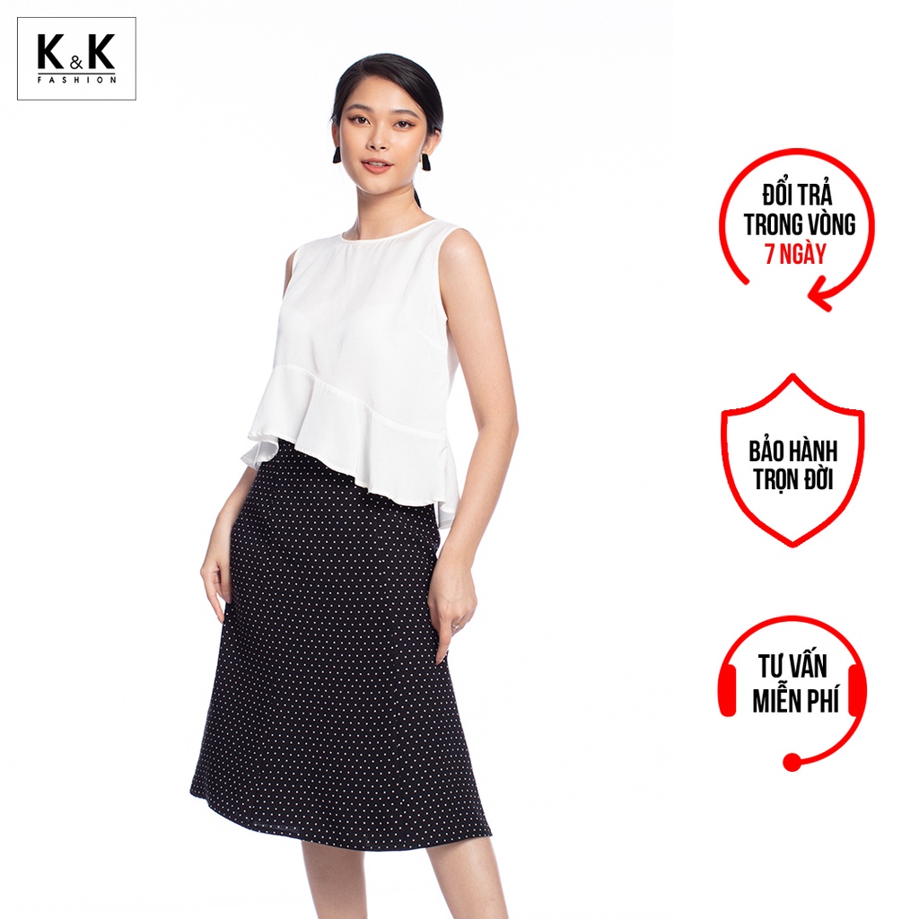 Áo Kiểu Sơ Mi Nữ K&K Fashion ASM05-38 Màu Trắng Vải Cotton