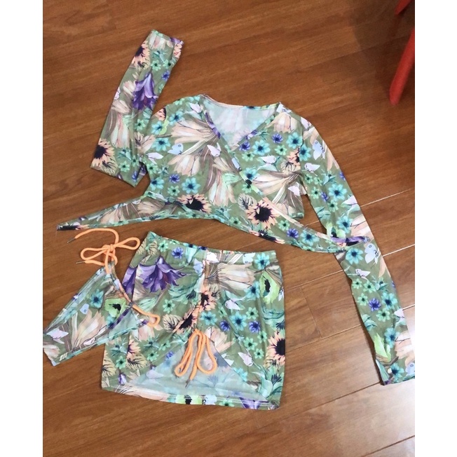 Bikini 3mảnh hàng quảng châu - áo không có mút sẵn( Hàng  có sẵn có video + hình thật )
