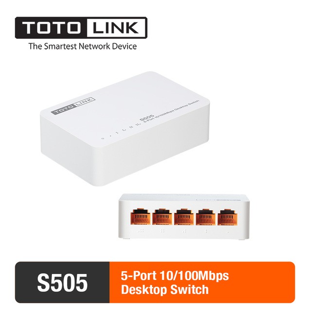 Bộ Chia Mạng Switch 5 Port 10/100Mbps TOTOLINK S505 - Hãng Phân Phối Chính Thức