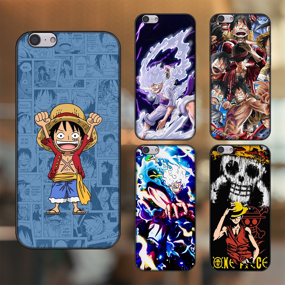 Ốp lưng Oppo A39, F3 Lite viền đen in hình Luffy One Piece
