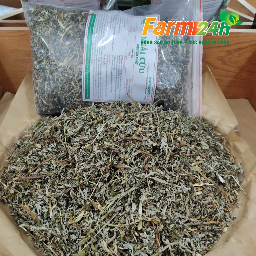 Ngải cứu khô nguyên chất, cắt lát nhỏ, lưu thông máu lên não, xông giải cảm, điều kinh, an thai, ổn khí huyết [1kg]