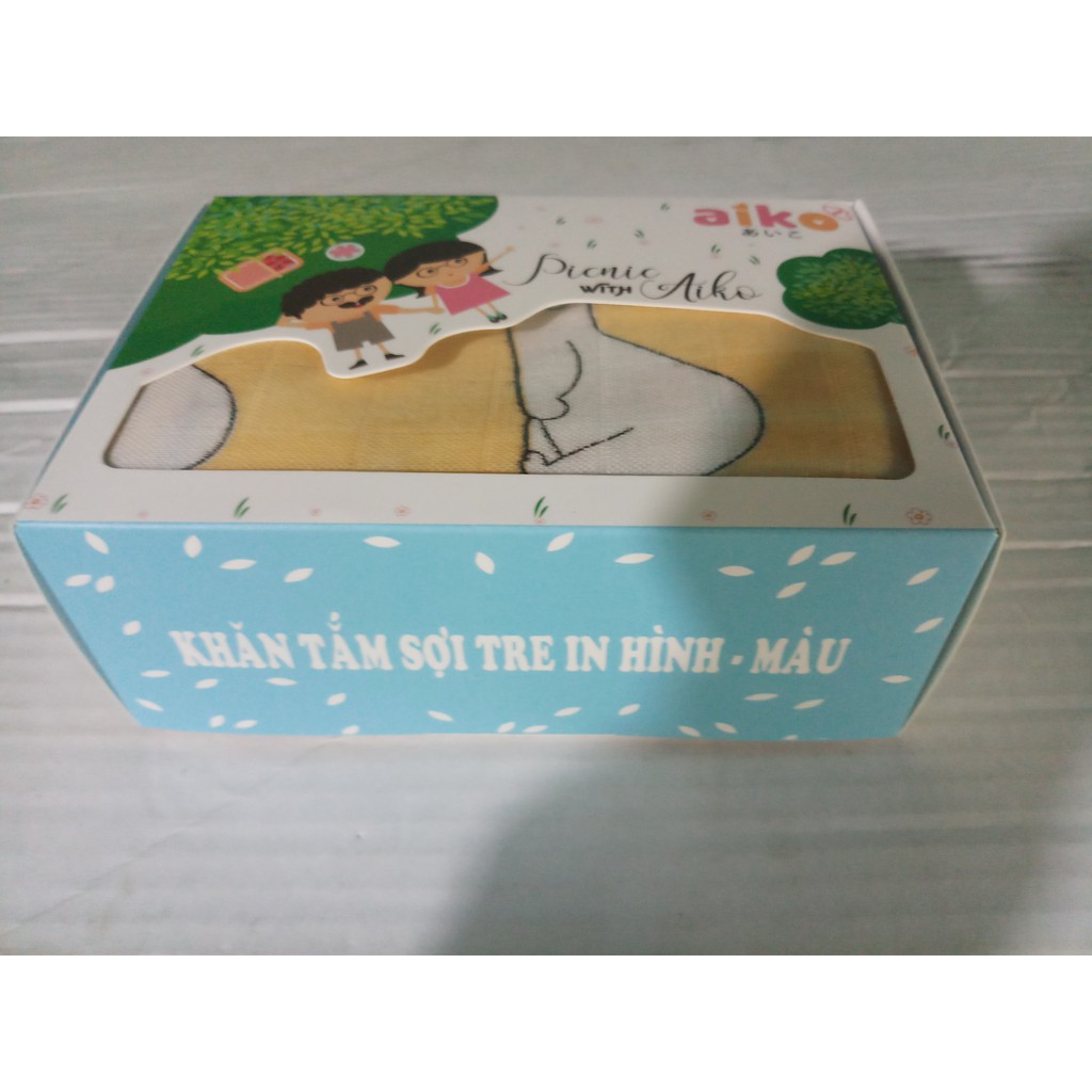 Khăn tắm bé sợi tre Aiko 110x120cm ( màu ngẫu nhiên)