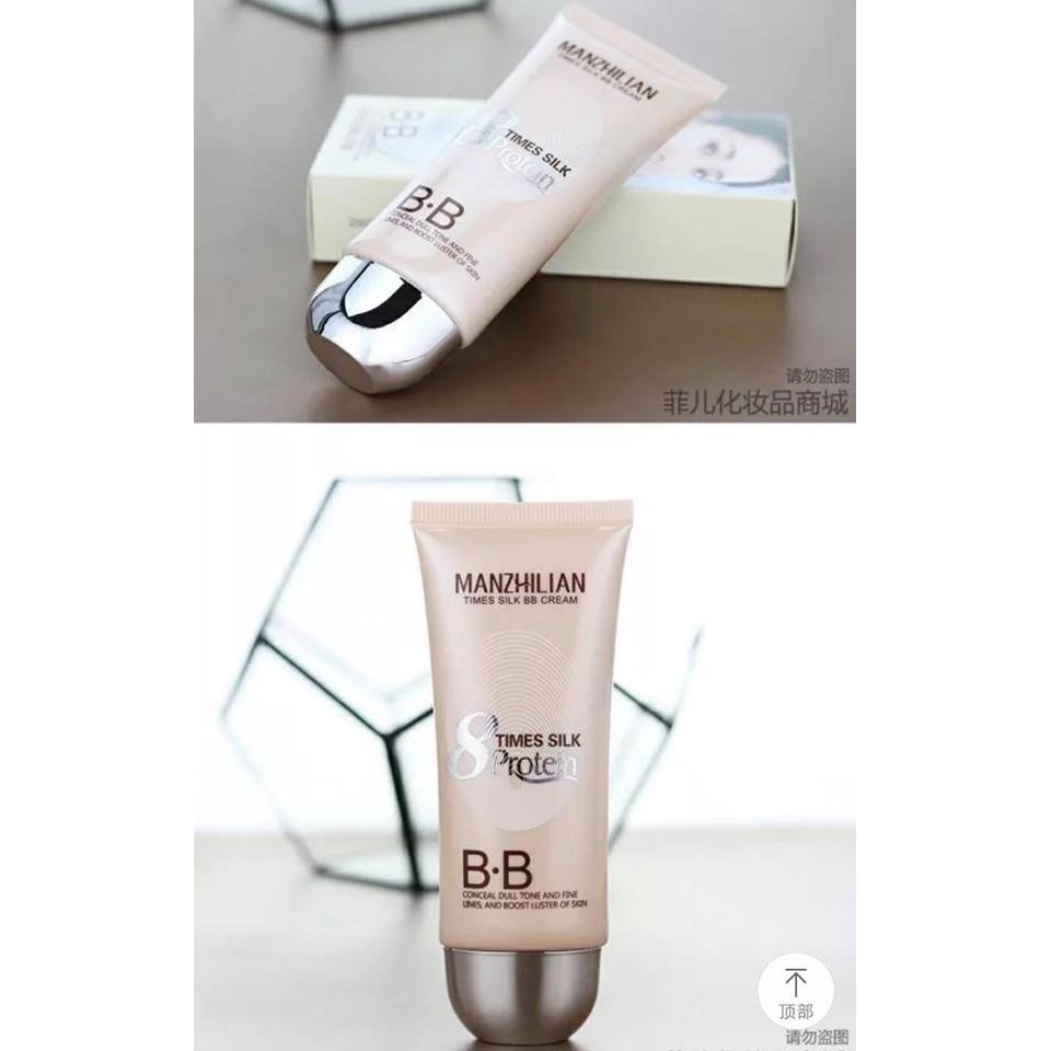 Kem nền BB cream collagen MANZHILIAN 8 time silk protein làm trắng da tinh chất tơ tằm