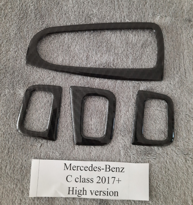 Ốp Tỳ Tay Lên Kính, Ốp Gió Sau, Ốp Nội Thất Carbon Mercedes-Benz C class 2017+.GLC class 2016+