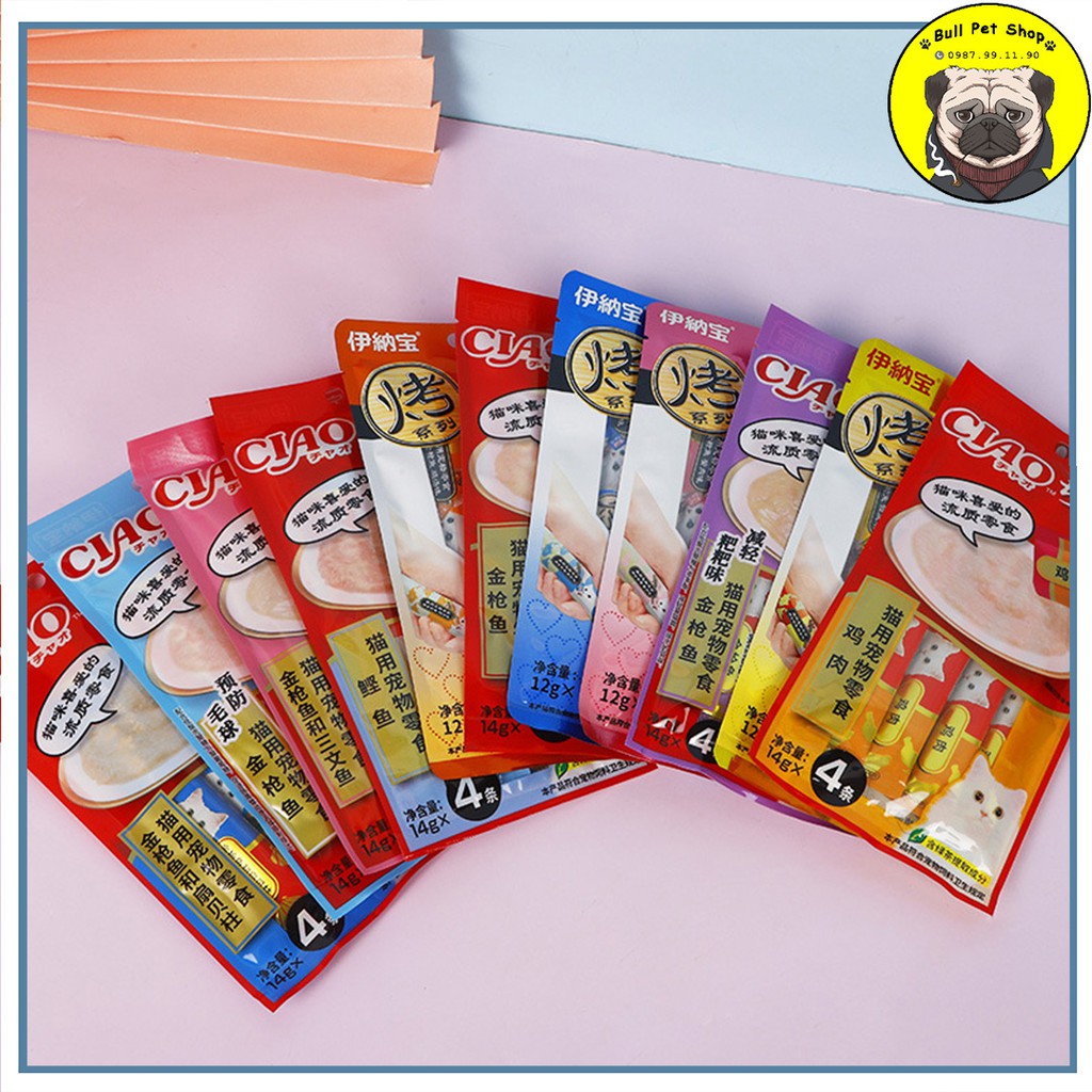 Súp Dinh Dưỡng Ciao Dạng Cream Cho Mèo Nhiều Vị Đa Dạng Cho Thú Cưng Kích Thích Sự Thèm Ăn 10 Gói Mix