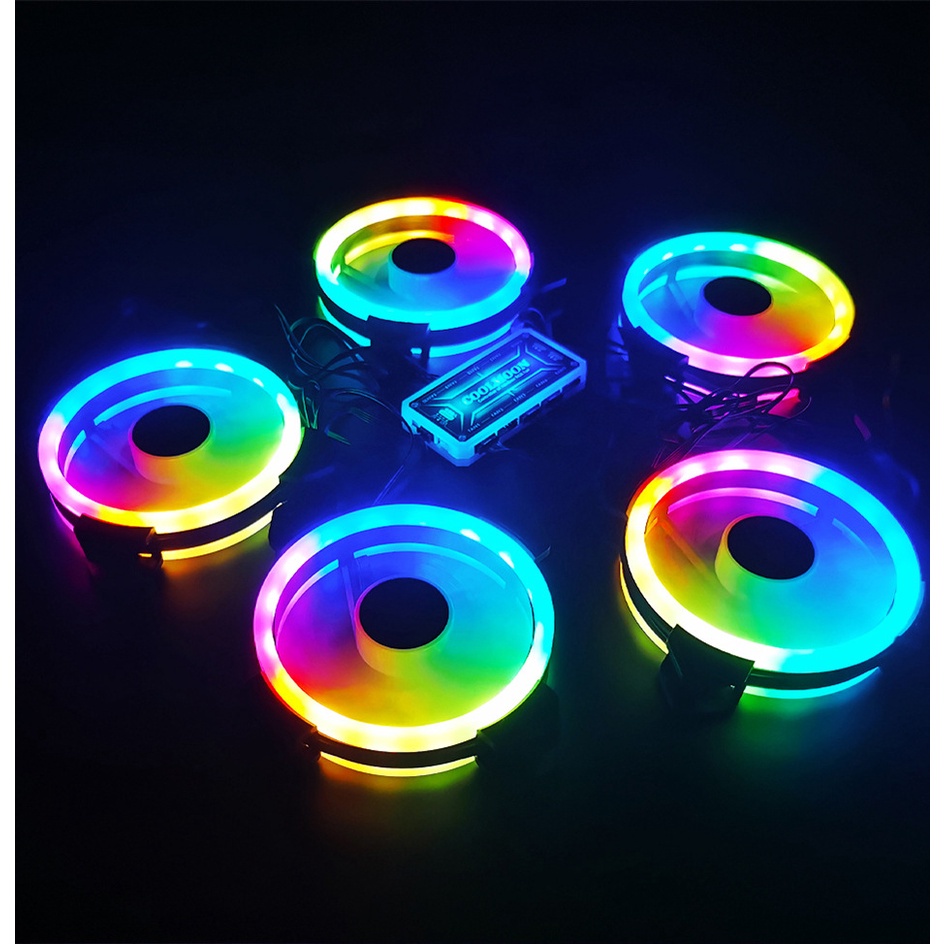 ♂﹍Fan Case RGB có viền + HUB CoolMoon - 6pin 30 NGÀY ĐỔI TRẢ MIỄN PHÍ