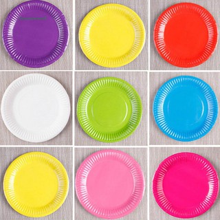 Bộ 20 Đĩa Giấy Màu Trơn Xinh Xắn