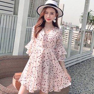 (Có ảnh thật, tặng kẹp hoa cúc)Đầm voan hoa nhí sexy