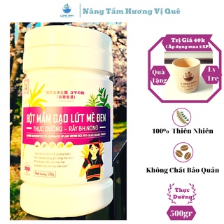 Bột gạo mầm lứt mè đen thực dưỡng Bhnong 500gr - Bổ sung chất sơ và vitamin, Tốt cho người tiểu đường, Đẹp da| Long Sản