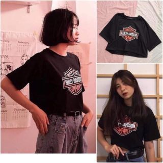[Rẻ vô địch] Áo thun lửng motor in lụa dáng croptop