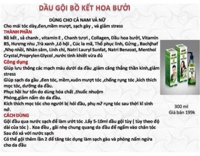 Dầu gội thảo dược bồ kết hoa bưởi | BigBuy360 - bigbuy360.vn