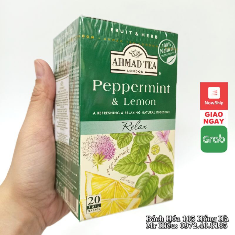 [HSD T1/2023] Trà Ahmad vị Chanh Bạc Hà - Peppermint &amp; Lemon