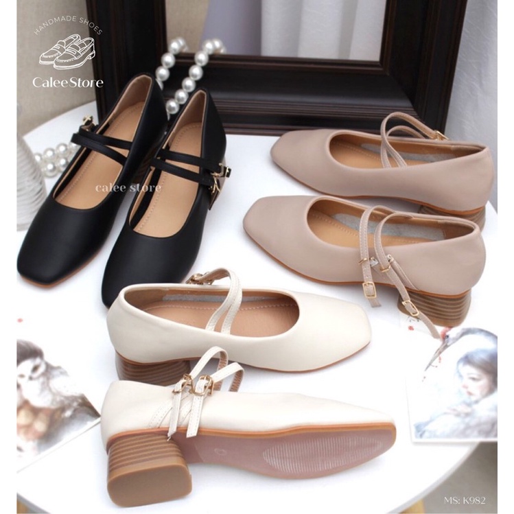 Xăng Đan Quai Cài - Giày Mary Janes Basic - Dép Sandals màu đen màu kem màu be Ulzzang Tiểu Thư Hàn Quốc