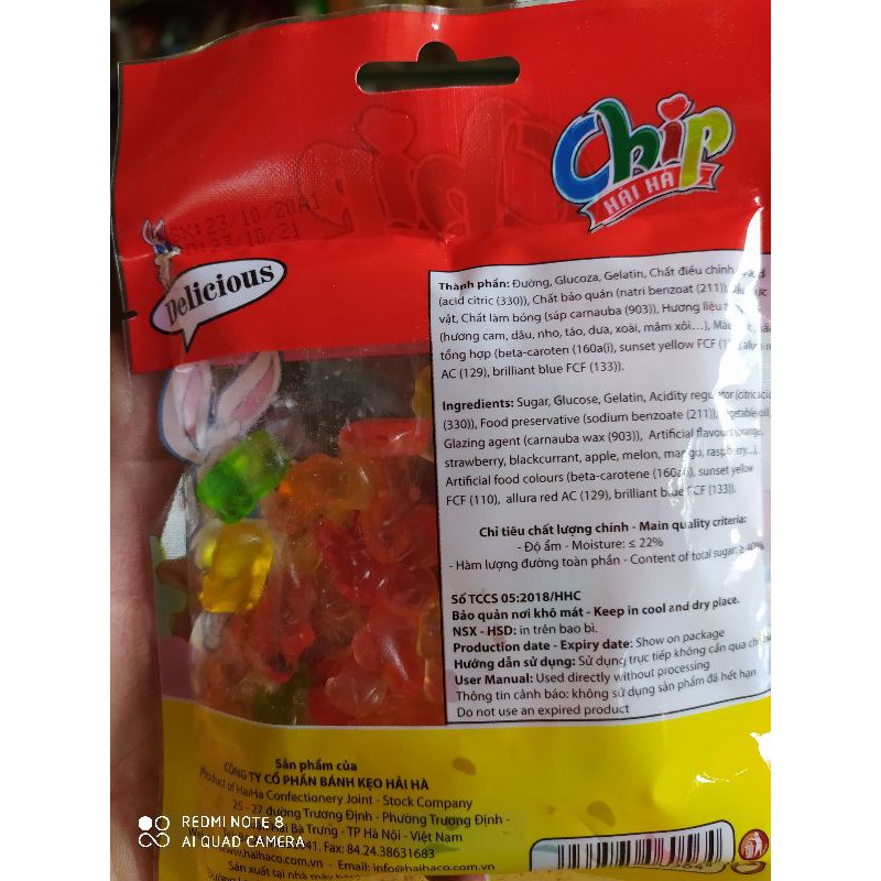 Kẹo jelly chíp hải hà túi 100 gam