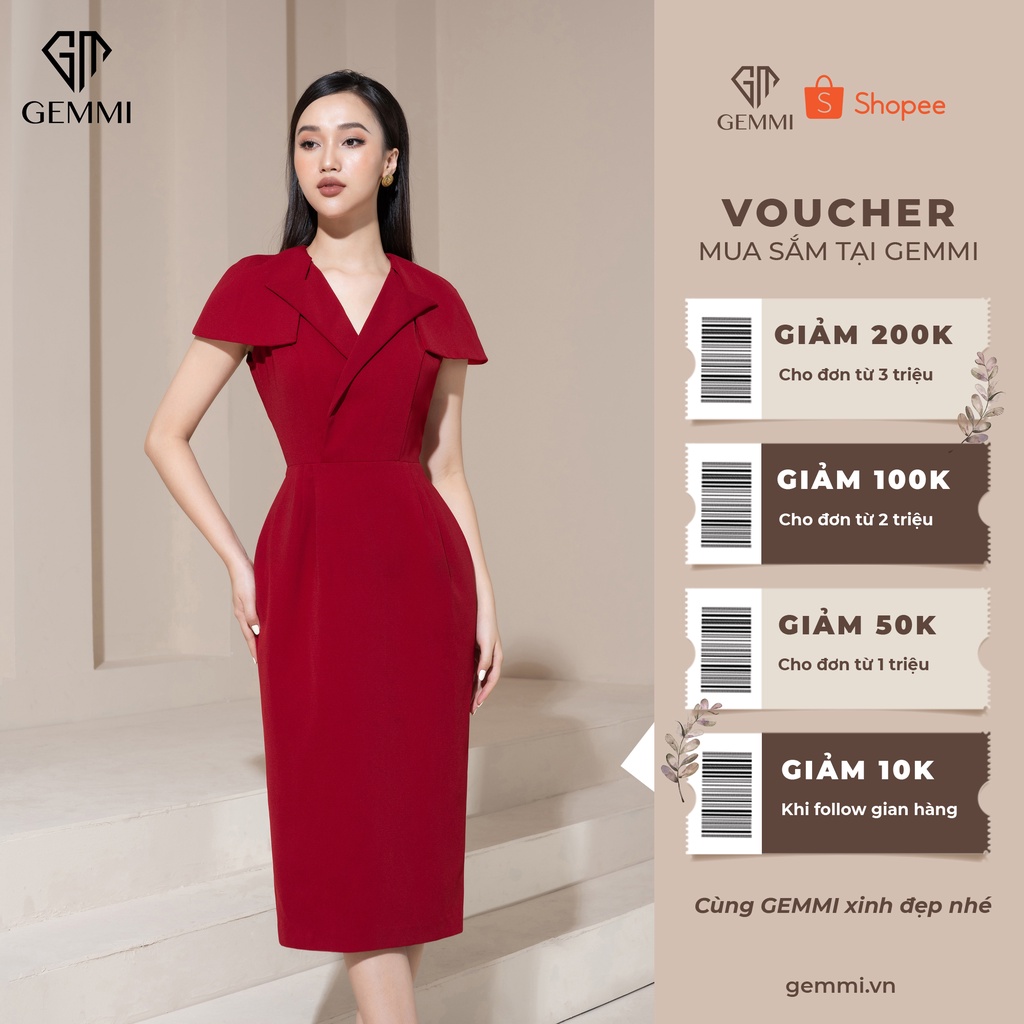 Váy đầm nữ công sở thiết kế dáng ôm body Gemmi fashion, DK8486