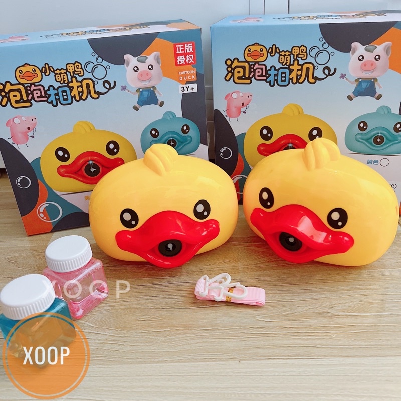 Đồ chơi xoop ! Máy thổi bong bóng hình vịt đóng hộp xịn đẹp