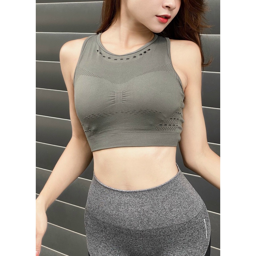 Áo Bra Tập Gym Yoga 2 Lớp 90D Xuất Xịn Chất Dệt Kim