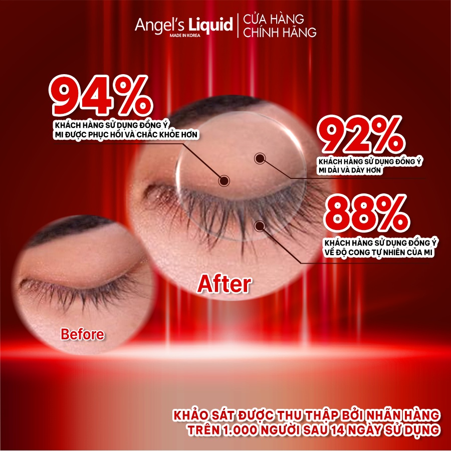 Tinh Chất Dưỡng Mi Dày Và Dài 2 Bước Angel's Liquid Eyelash Essence 5ml & Ampoule 5ml