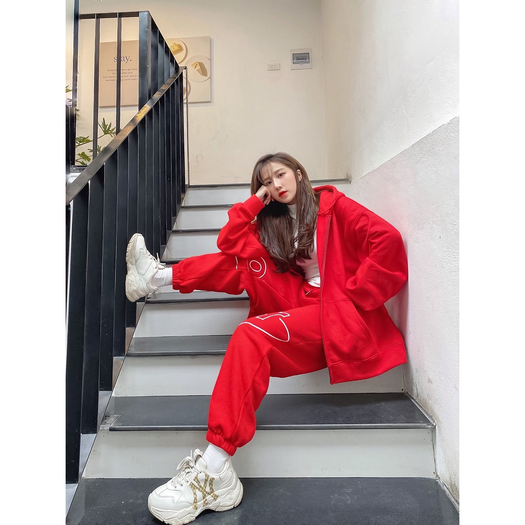 SET BỘ BIG LOGO ZIP HOODIE POWR