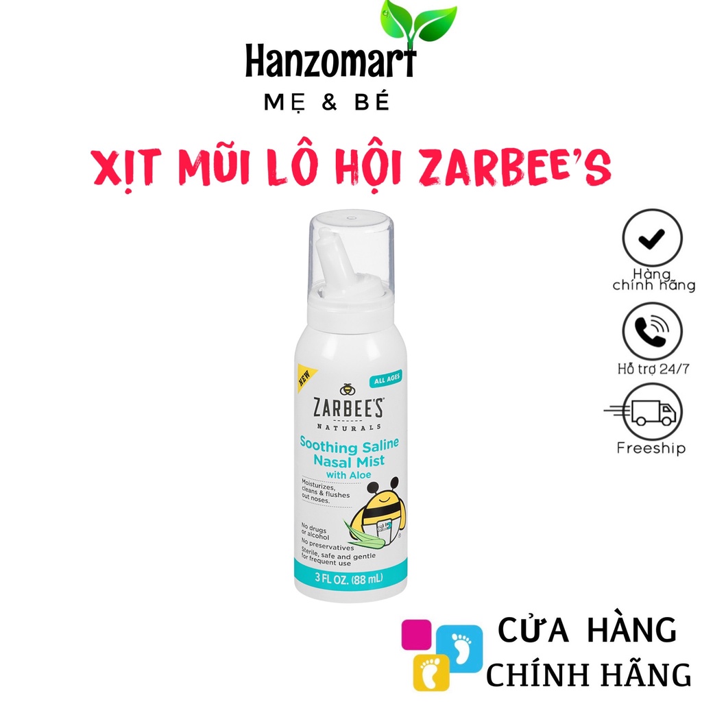 Xịt Mũi Lô Hội / Vitamin C ZARBEE'S Đẩy Đờm Cho Bé Từ Sơ Sinh