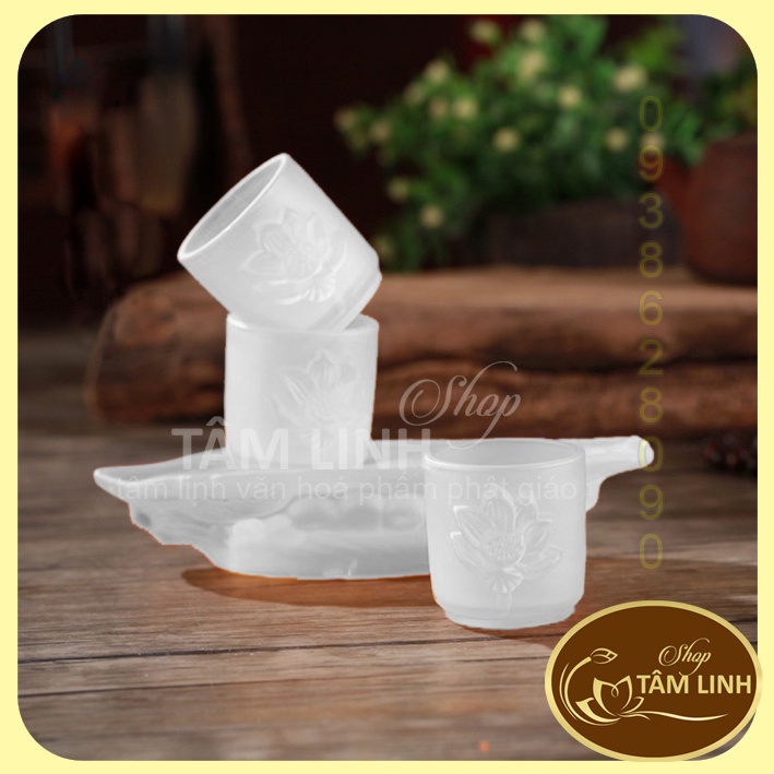 Án Ba Ly Nước Thờ Cúng Lưu Ly Trắng