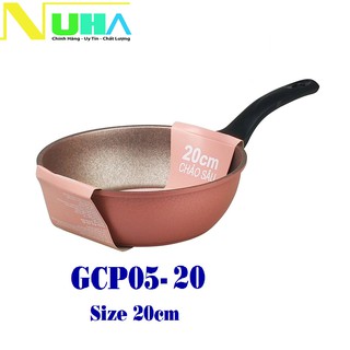 Chảo chống dính đúc vân đá đáy từ dày 7 lớp Green cook GCP05 size 20cm dùng được mọi loại bếp, chuẩn hình