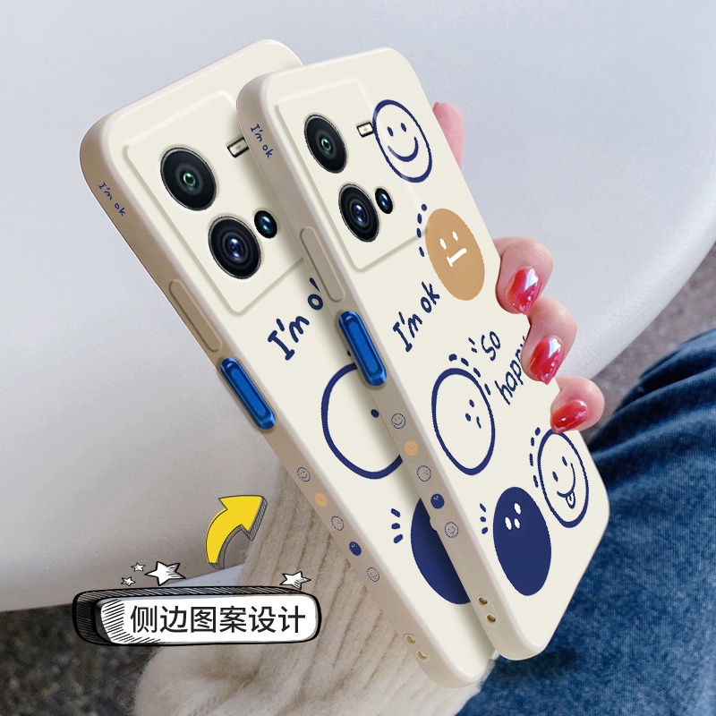 Ốp Điện Thoại Dạng Lỏng Chống Sốc In Hình Năm Mặt Cười Đơn Giản Cho Vivo V25e V25 Pro 5g Realme 9i 5g