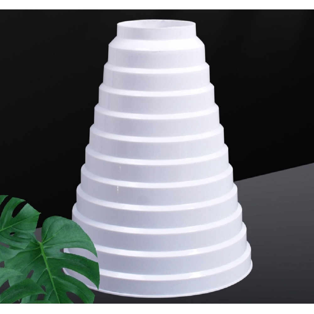 Côn thu pvc đa khấc đa năng, phễu thu pvc nối thông gió d200-d100