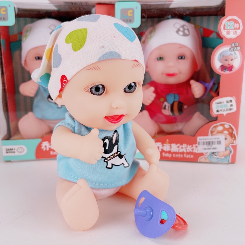 Bộ Đồ Chơi Búp Bê Sơ Sinh Bằng Cao Su Cho Bé Có âm thanh khóc cười