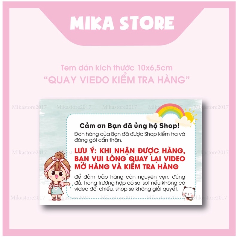 Combo 500 Tem Dán “ Quay Video Kiểm Tra Đơn Hàng”