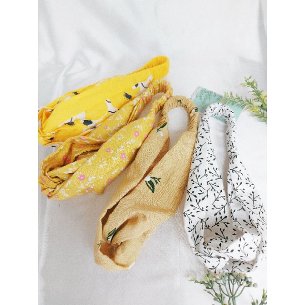 BĂNG ĐÔ TURBAN VẢI THÔ HOA NHÍ HOATAY