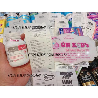 Viên bổ sung Kẽm Bio Island Zinc - 120 viên (air tem & bill chemist)