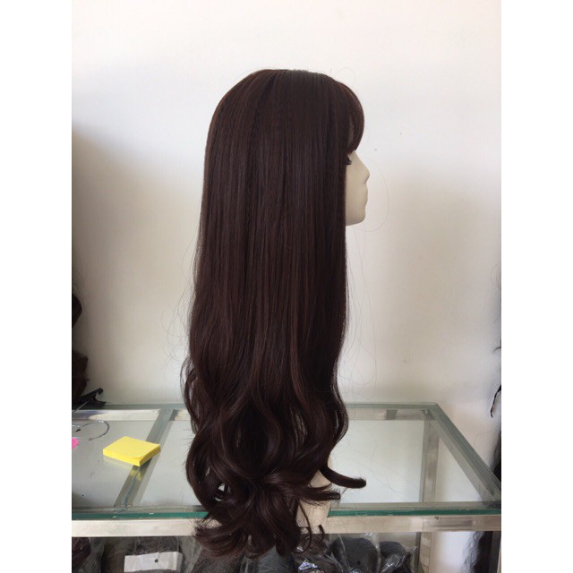 Tóc giả nguyên đầu / nguyên đầu xoăn đuôi 60cm