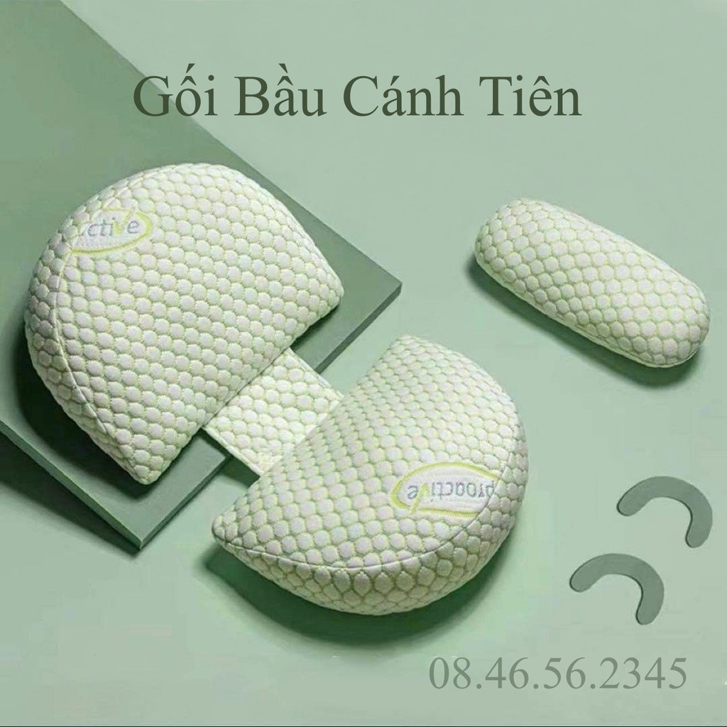 Gối Kê Bụng Bầu, Gối Bầu Cánh Tiên Kèm Gối Nhỏ Hàng Cao Cấp Hỗ Trợ Nâng Đỡ Bụng Bầu