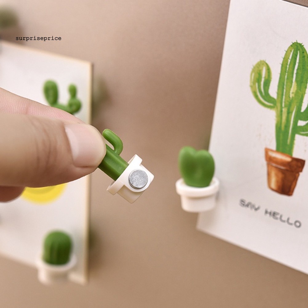 Set 6 sticker gắn tủ lạnh trang trí hình cây xương rồng diy dễ thương chất lượng cao