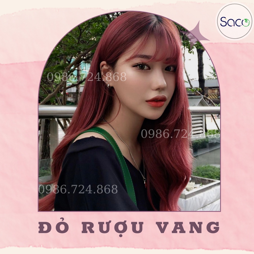 Dầu gội nhuộm tóc Đỏ Rượu SACO Wine Red 03 từ thảo dược thiên nhiên không gây khô xơ tóc