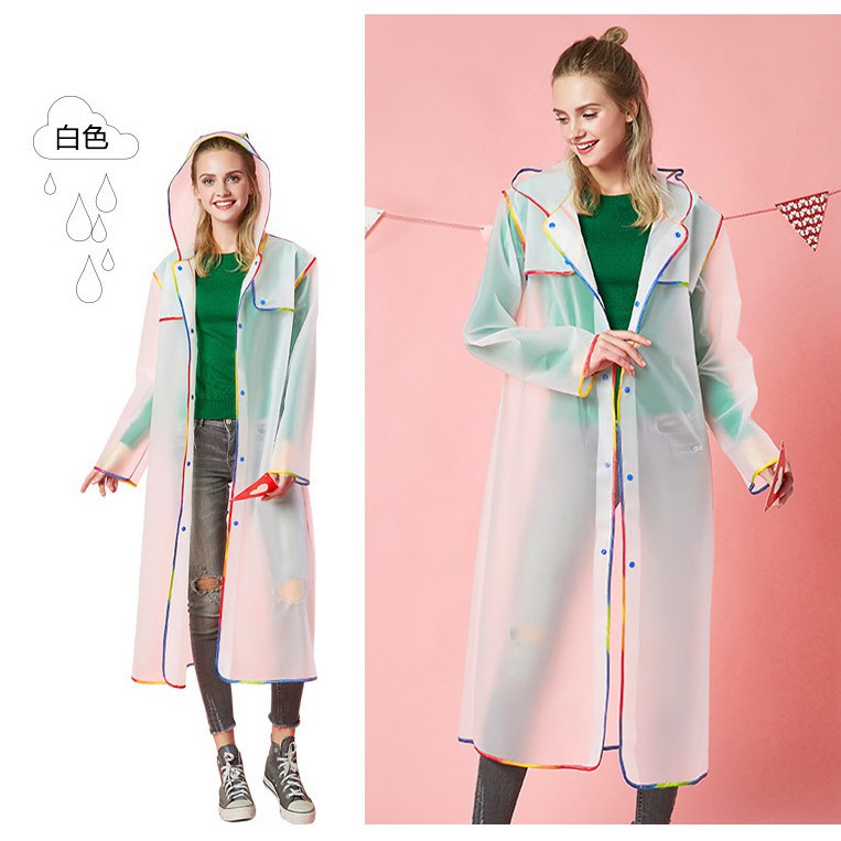 Áo mưa trong suốt màu sắc tùy chọn thời trang chống thấm
