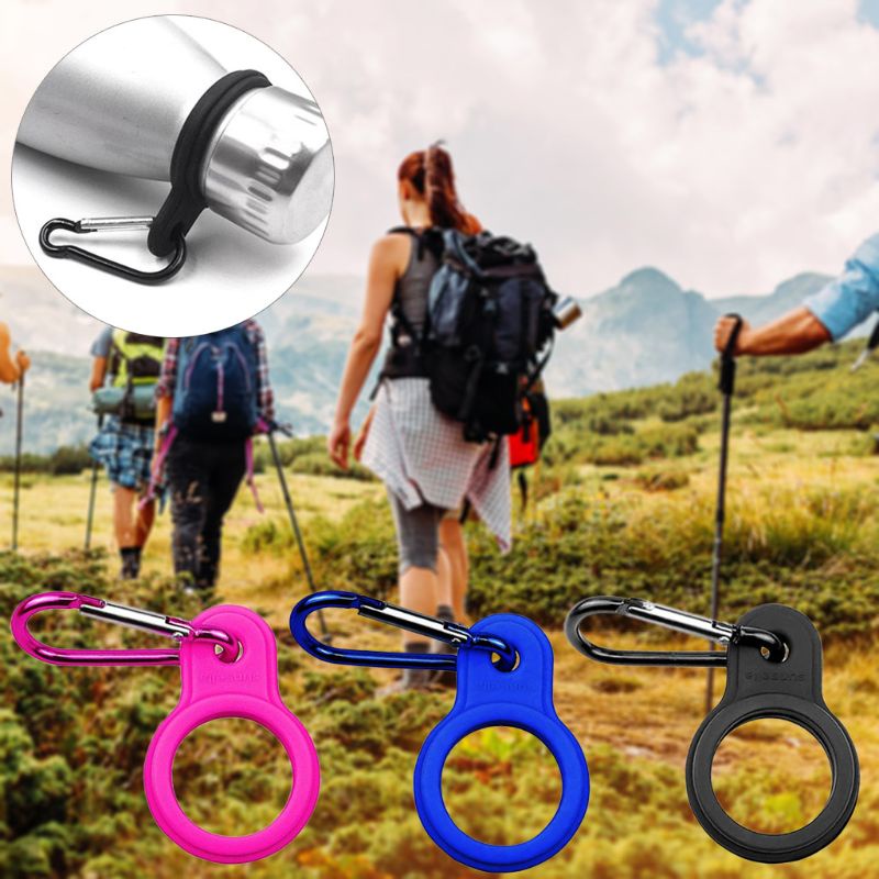 Set 6 Móc Kẹp Giữ Bình Nước Bằng Silicone Tiện Dụng Khi Đi Bộ Đường Dài