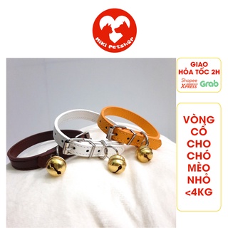 Vòng Cổ Cho Mèo Chó Nhỏ Có Chuông Lục Lạc Giả Da Dưới 4Kg - Miki Petshop
