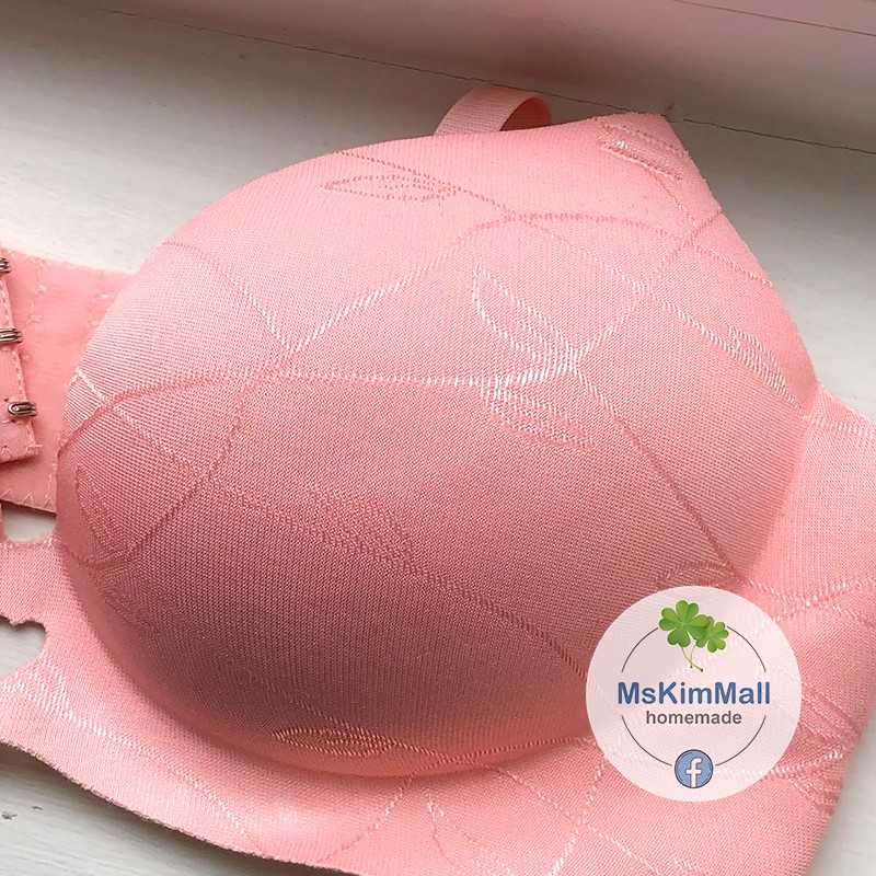 Áo lót su không gọng NÂNG NGỰC mút dày 2.5cm THOÁNG MÁT Vân lá Cách điệu - Áo ngực cao cấp